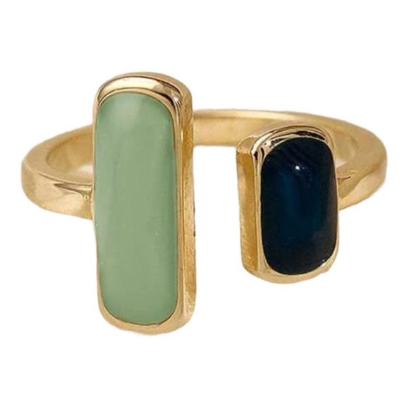 Alloy Dark Blue and Aqua Cuff Ring - Picture 6 of 6